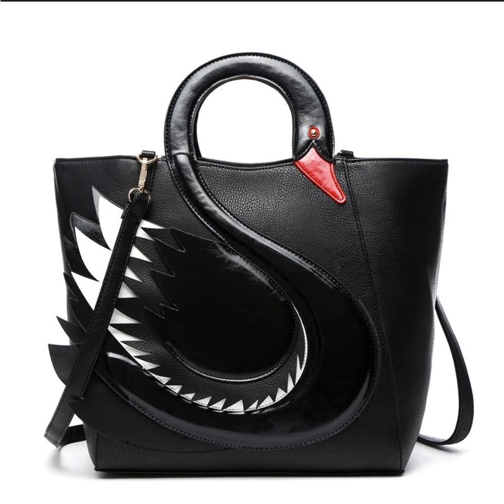Black and White Shark Design Shoulder Bag